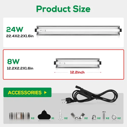 Miniatura 3 de T5 Kit Combinado de Lámpara para Reptiles Lámpara de 8W Capucha para Terrario de Reptiles Bombilla de Luz UVB 10.0 Tubo Fluorescente Ideal