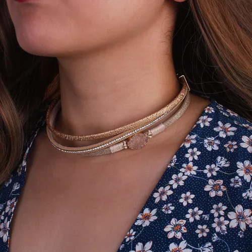 Miniatura 2 de FANCY SHINY Pulseras de cuero boho de doble envoltura, pulseras apilables de cuentas de cristal con cierre magnético, regalos de joyería para mujeres