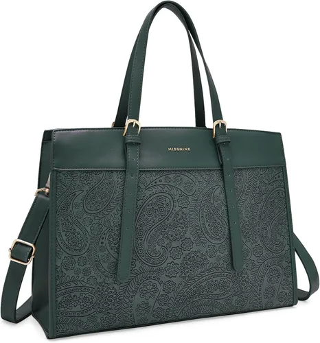 Miniatura 8 de Missnine Bolsa Tote para Laptop para Mujeres 15.6 Pulgadas, Bolsas de Trabajo de Cuero, Cartera de Computadora para Maestras, Maletín, Bolso de Mano