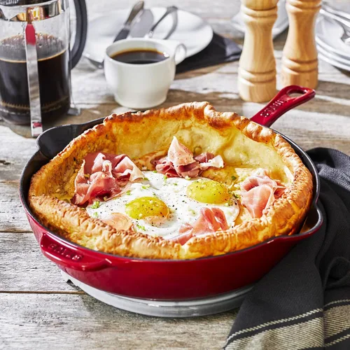 Miniatura 6 de Staub - Sartén tradicional de hierro fundido de 11 pulgadas, color cereza, fabricada en Francia
