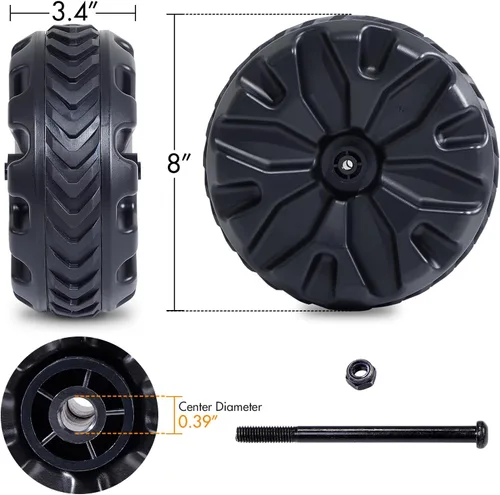 Miniatura 4 de PORTAL Wagon Wheels Replacement 8" Diameter X 3.4" Wide for Utility Wagon Cart