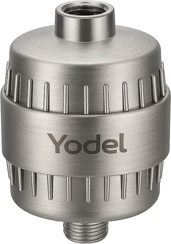 Yodel Filtro de ducha de níquel cepillado, filtro de cabezal de ducha para agua dura, suavizante de agua para eliminar el cloro y el flúor, mejorar