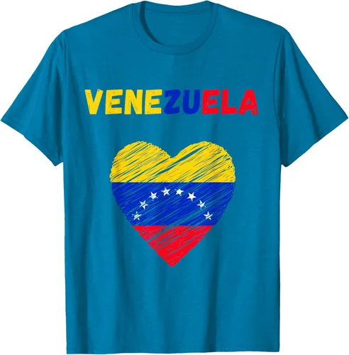 Miniatura 10 de Camiseta con la bandera venezolana con corazón de Venezuela, Negro