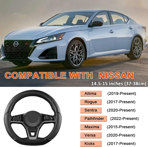 Miniatura 2 de GIANT PANDA Funda de volante en forma de D para Nissan Rogue Kicks - Funda para volante de automóvil personalizada para Nissan Altima Sentra