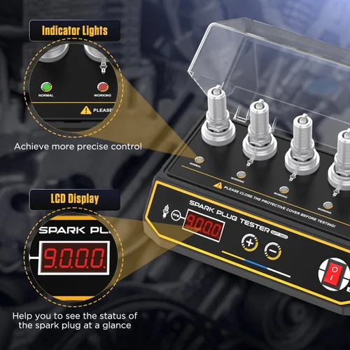Miniatura 6 de Probador de Bujías Automotriz Mejorado de 5 Orificios con Altura Ajustable, Probador de Bobina de Encendido del Motor 200-9000rpm Frecuencia