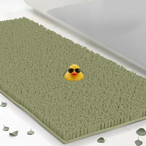 ITSOFT Alfombra de Felpa para Baño 59x21 pulgadas, Tapetes de Baño Absorbentes Lavables a Máquina Antideslizantes, de Secado Rápido, Alfombras de