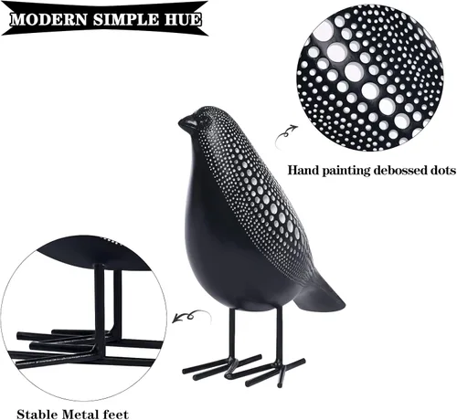 Miniatura 4 de Quoowiit Esculturas para decoración del hogar, Figura de pájaro para decoración de estante, Decoraciones modernas para sala de estar, dormitorio