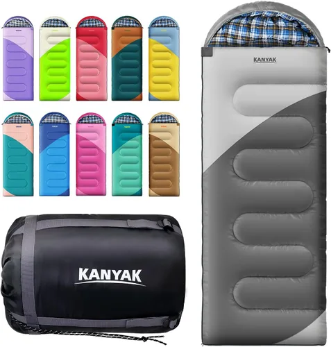 Miniatura 9 de Saco de dormir de campamento, sacos de dormir de 32 ℉ para adultos, niños, adolescentes, clima frío, cálido saco de dormir de invierno para 3-4