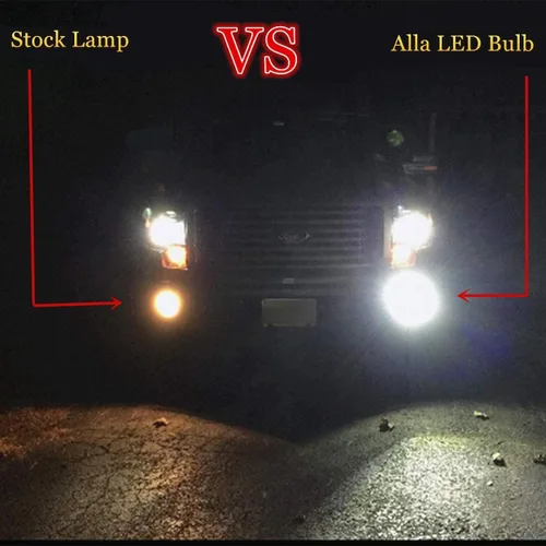 Miniatura 2 de Alla Lighting Bombillas LED antiniebla 2835 51-SMD superbrillantes 5202 5201 de 2000 lúmenes, PS19W 5202, 5201, repuesto para faros antiniebla de 12
