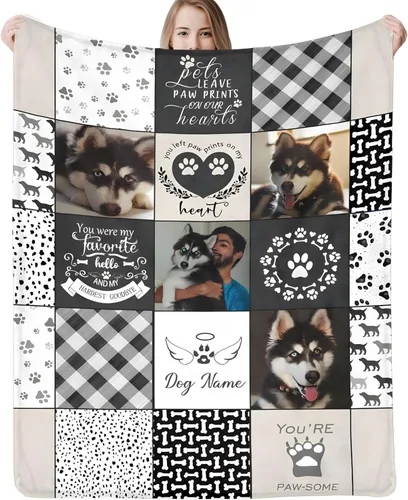 Miniatura 20 de Manta personalizada con cara de gato y nombre de forro polar suave, divertida manta de fotos de varios tamaños, mantas personalizadas para sofá
