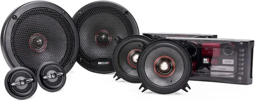 MB Quart PS1-316 Sistema de altavoces de coche de 3 vías de alta calidad (negro, par) - Sistema de altavoces de 6.5 pulgadas, audio para automóvil