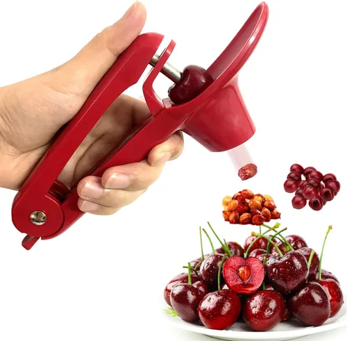 Herramienta para picar cerezas, herramienta de picadura de acero inoxidable resistente, herramienta portátil de semillas de cerezas con diseño de