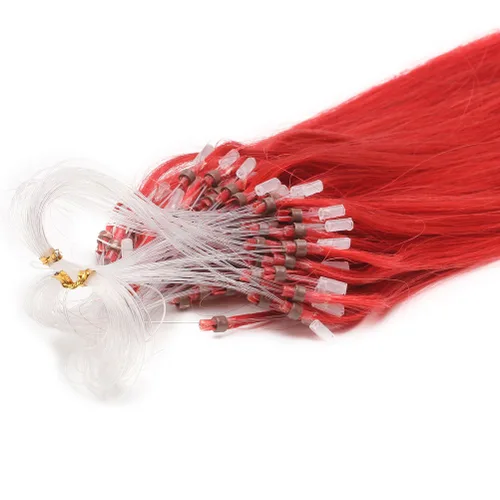 Miniatura 13 de Extensiones de cabello humano Remy, cuentas de micro anillo, punta de bucle, 100S AAAAAA (16 pulgadas, 0.01 oz/s, 10 marrón ceniza)