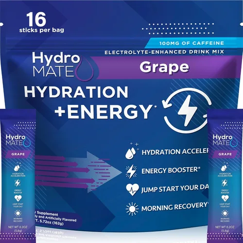 Miniatura 7 de HydroMATE - Paquetes de electrolitos en polvo para mezclar bebidas, acelerador de hidratación, bajo en azúcar, alivio rápido para fiestas