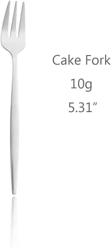 Miniatura 2 de Juego de 6 tenedores de postre de acero inoxidable de 3 dientes, juego de tenedores para frutas y tartas, 5.31 pulgadas, color plateado