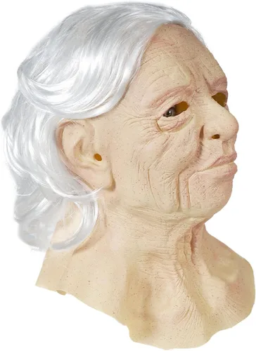 Miniatura 3 de Máscara realista de anciano para mujer, para Halloween, máscara de látex visible, máscara para la cabeza, accesorio para fiesta de disfraces