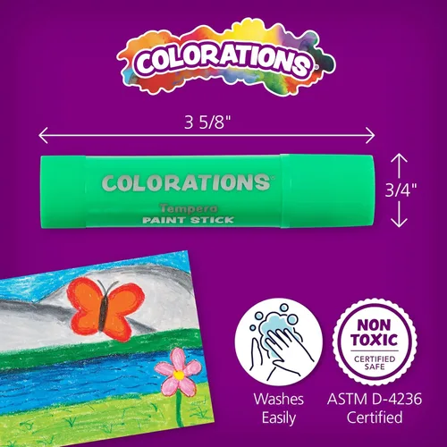Miniatura 3 de Juego de 12 barras de pintura al témpera, sin desorden, no tóxico, de secado rápido, colores vibrantes, pintura para niños, pintura, arte