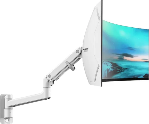 Miniatura 11 de monTEK Soporte de pared para monitor para pantallas ultraanchas de 17-57" hasta 59.4 libras, brazo de monitor individual de resorte de gas