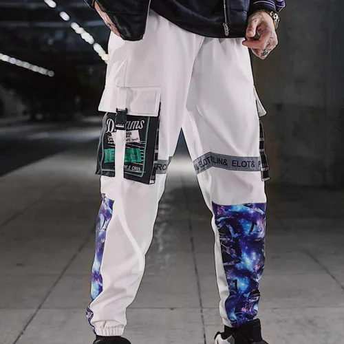 Miniatura 8 de XYXIONGMAO Pantalones deportivos reflectantes negros para hombre, pantalones deportivos Techwear, hip hop, ropa de calle, pantalones cargo