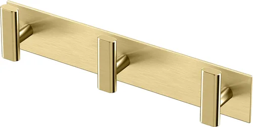 Gatco 1287B Elevate - Gancho triple para bata de 3 ganchos, gancho montado en la pared para toallas y batas de baño, 11 pulgadas de ancho, latón