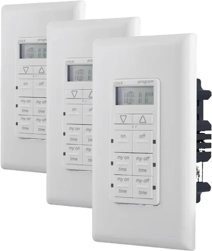 Miniatura 6 de myTouchSmart Temporizador digital de pared, 4 botones programables de encendido/apagado, 2 botones de encendido/apagado fáciles, ciclos diarios