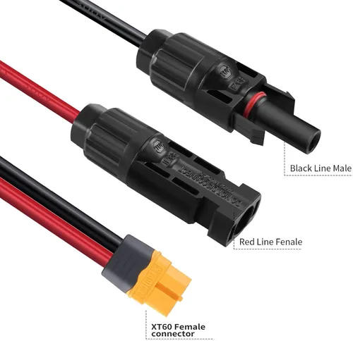 Miniatura 5 de Cable de extensión del adaptador XT60 ZkeeShop, cable de conector solar 12AWG compatible con la serie de estación de energía Bluetti Ecoflow River