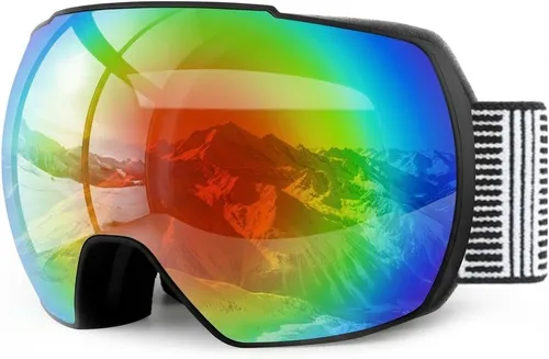 Miniatura 11 de OULAIQI Gafas de esquí de nieve, protección OTG UV400, anti niebla, esquí, patinaje, snowboard, gafas de snowboard para hombres, mujeres y jóvenes