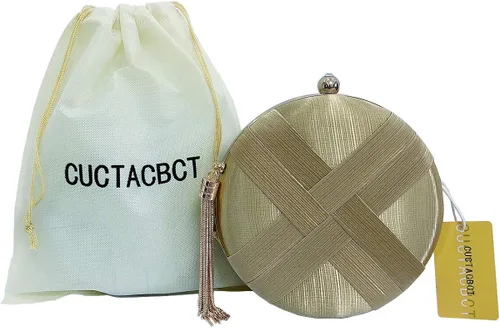 Miniatura 7 de CUCTACBCT Satin Round Clutch Purses for Women Evening Bags Wedding Party Purse Bridal Night Out Handbags