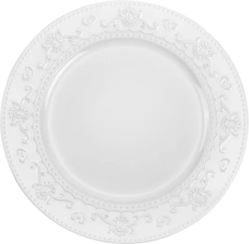 Miniatura 13 de Brightalk Platos Base de 13 Pulgadas, 6 Piezas Platos Base Redondos para Cena para Bodas, Fiestas, Azul Azul (Floral-Blue)