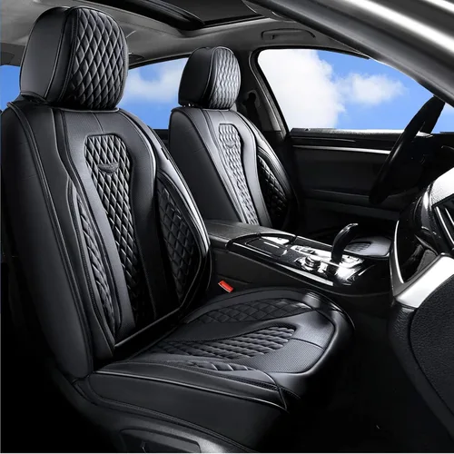 Miniatura 2 de Coverado - Fundas para asientos de auto, juego completo, funda negra impermeable, incluye fundas para asientos delanteros y traseros, cojín de Negro
