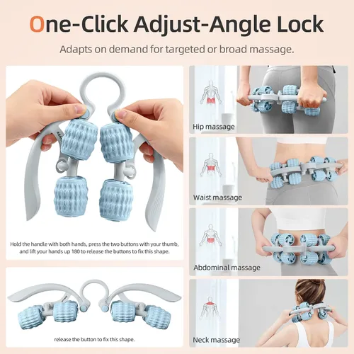 Miniatura 4 de Abahub Rodillo de masaje manual, rodillo de masaje para celulitis para hombres y mujeres, masajeador de fascia profunda para gimnasio en casa