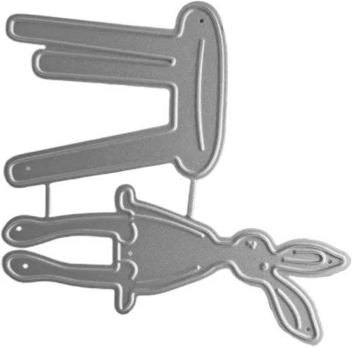 Miniatura 5 de zzirvepaiv - Lindo troquel de corte de metal de conejo de Pascua para manualidades, manualidades, álbum de fotos, decoración de conejito troquelado