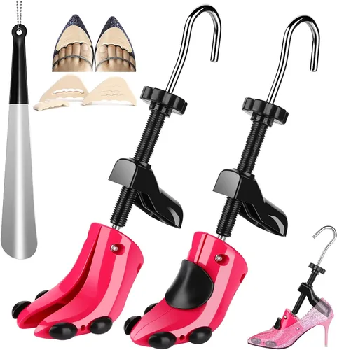 JJDPARTS Estirador de zapatos, par de expansores de zapatos de 4 vías para mujeres y hombres