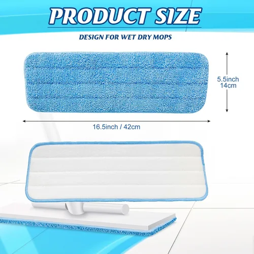 Miniatura 2 de 40 paquetes de almohadillas de microfibra para fregona, lavables a máquina, reemplazo de cabezal plano de limpieza, reutilizables, almohadillas