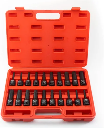 VCT Juego de destornilladores hexagonales Drive Master Impact de 1/2 pulgada, 20 piezas, SAE/métrico, 1/4" - 3/4", 0.236 in - 0.748 in, acero Cr-Mo,