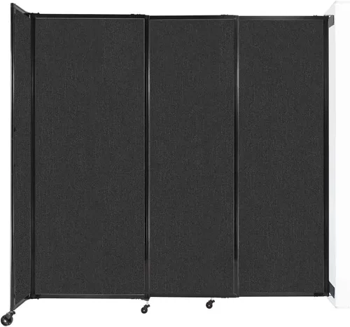 Miniatura 27 de Divisor de habitación de pared recta deslizante montado en la pared Anchos ajustables Ruedas de bloqueo Separador de habitación Paneles