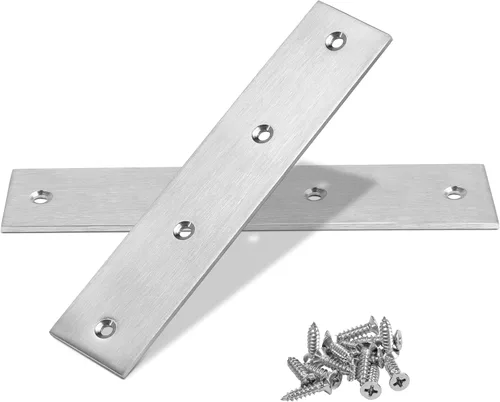 Miniatura 27 de Soporte plano de 1.575 x 0.630 x 0.079 in, soporte recto de acero inoxidable, soporte recto de metal, soporte recto negro, placa de unión