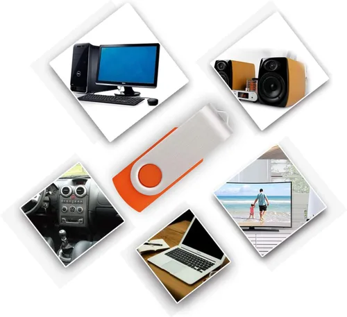 Miniatura 8 de Paquete de 5 unidades flash USB 2.0 giratorias de 4 GB, memoria a granel para almacenamiento de datos, negro/azul/naranja/verde/morado