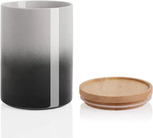 Miniatura 62 de Sweejar Kitchen Canisters - Tarro de cerámica para almacenamiento de alimentos, recipientes apilables con sello hermético y tapa de madera