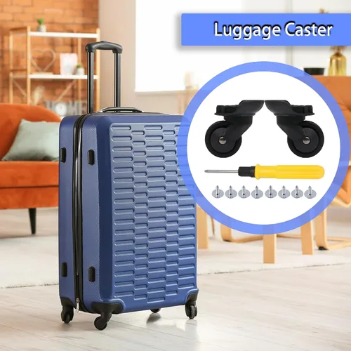 Miniatura 6 de 1 par de ruedas de repuesto 360 ruedas giratorias para maleta para equipaje negro, Negro -, Conjuntos de equipaje