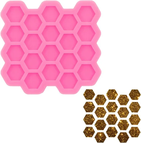 Miniatura 8 de Mini moldes de silicona hexagonales para aretes de oreja, molde de resina diminuta, muchos moldes de silicona hexagonales, molde epoxi para aretes