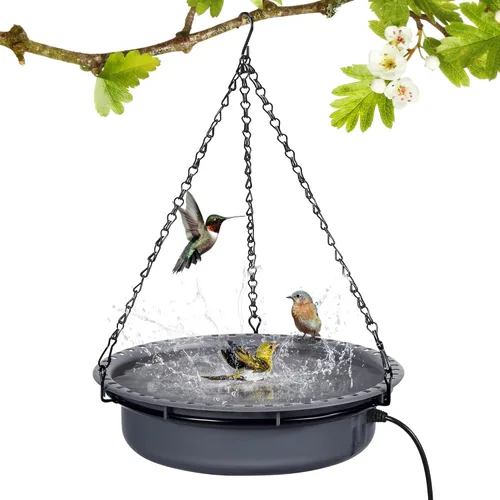 Saillong Baños para pájaros para exteriores, comedero de agua para colibríes, para jardín, patio, césped, ideal para atraer pájaros (estilo de