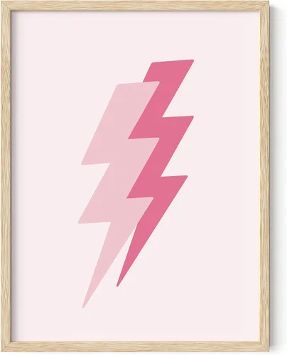 Haus & Hues - Póster rosa de dúo de rayos para decoración estética moderna de habitación, decoración de pared color rosa claro, impresión artística