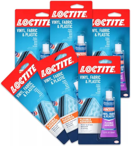 Paquete de seis tubos adhesivo de reparación de plástico, de vinilo Loctite y tela de 1 onza (1360694-6)