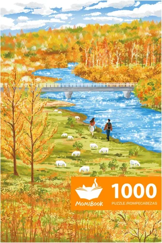 Miniatura 13 de MOMIBOOK Rompecabezas de 1000 piezas para adultos, rompecabezas de Arashiyama Sakura Tour, imagen de pintura, flor de cerezo, difícil, desafiante