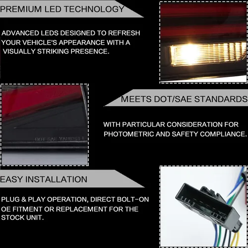 Miniatura 8 de VLAND Conjunto de luces traseras compatible con BMW Serie 3 F30 F35 F80 320i 328i 328D 335i M3 sedán de 6ª generación 2013-2018, lámpara trasera