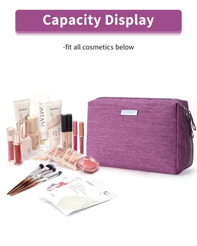 Miniatura 5 de Narwey Bolsa grande de maquillaje de viaje, bolsa organizadora de cosméticos, bolsa de aseo personal, bolsa de maquillaje, bolsa con cremallera