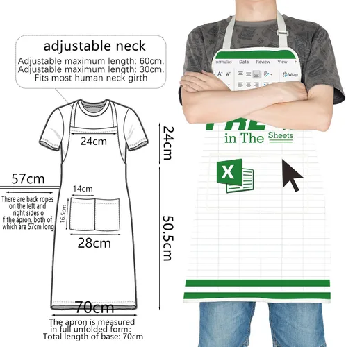 Miniatura 3 de TOBGBE Hoja de cálculo de Excel Regalos F In The Sheets Delantal Archivo Datos Carácter Babero Divertido Analista de Datos CPA Contador Jefe Regalos