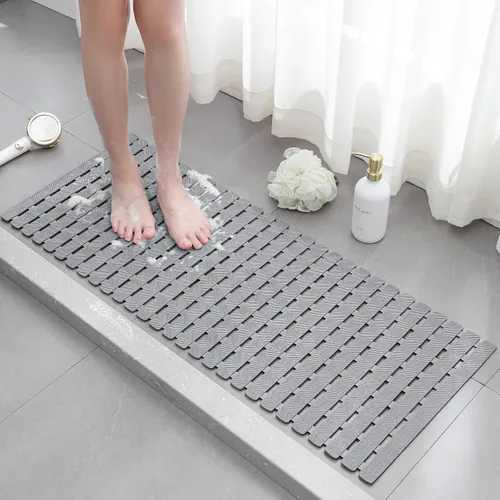 XIYUNTE Tapete de ducha antideslizante para bañera, tapete de baño de PVC de 40 x 16 pulgadas, tapete de ducha antideslizante para ducha interior,