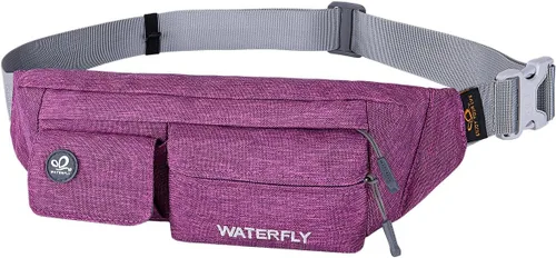 Waterfly - Cangurera de poliéster, suave, angosta, resistente al agua, para hombre y mujer, para guardar iPhone 8 y Samsung S6 Púrpura